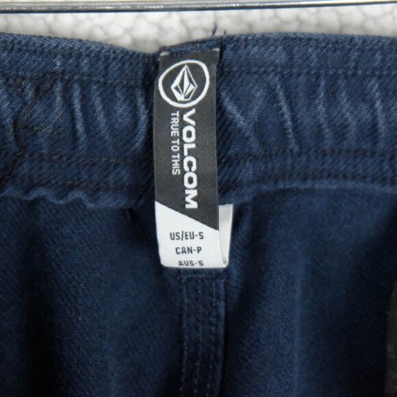Volcom Joggers Mens Small Blue Sweatpants Heavyweight Drawstring Cropped - Picture 9 of 10
